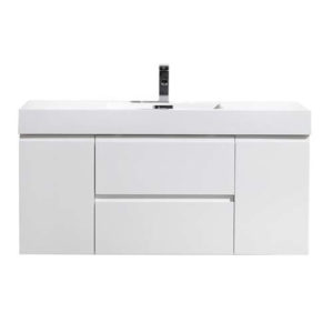 48 Inch Wall Mounted Bathroom Vanity W/4 Drawers and Acrylic Sink