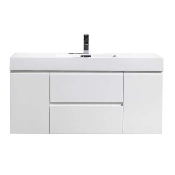 48 Inch Wall Mounted Bathroom Vanity W/4 Drawers and Acrylic Sink