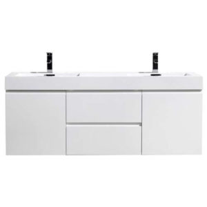 60 Inch Double Sink Wall Mounted Modern Bathroom Vanity