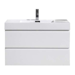 36 Inch Wall Mounted Bathroom Vanity W/2 Drawers and Acrylic Sink